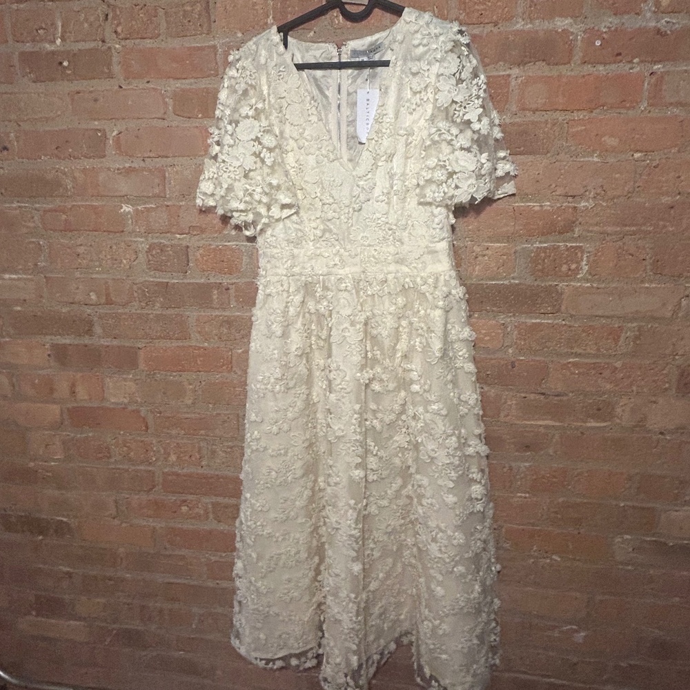 NWT - Baltic Born Sadie Embroidered Midi Dress in Vintage Cream